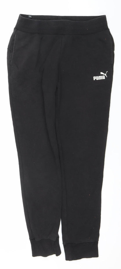 Puma Women Black Jogger Sweatpants Size 12 Cotton Blend