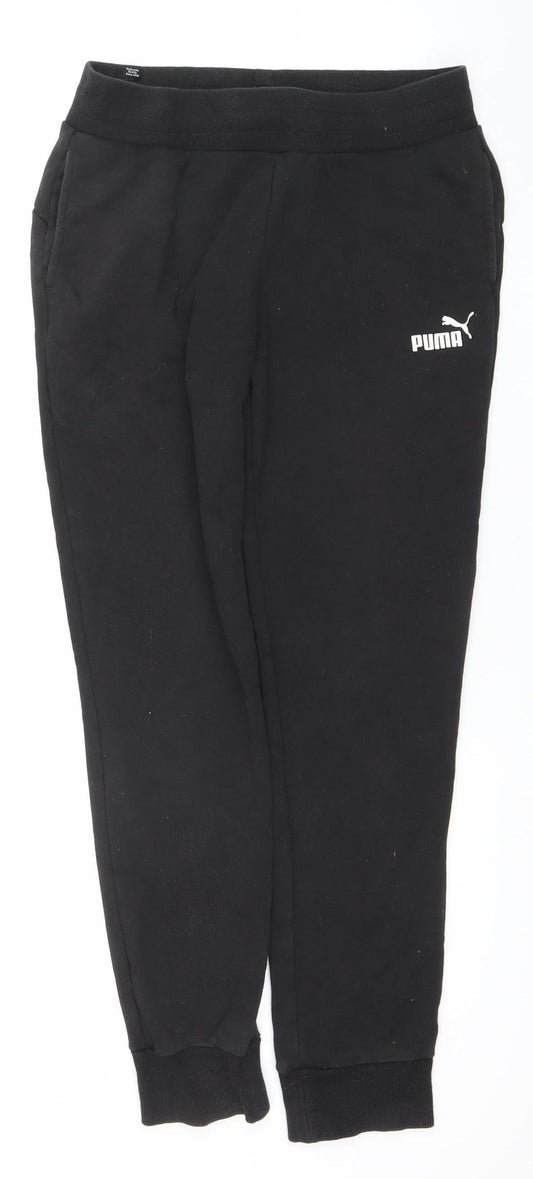 Puma Women Black Jogger Sweatpants Size 12 Cotton Blend
