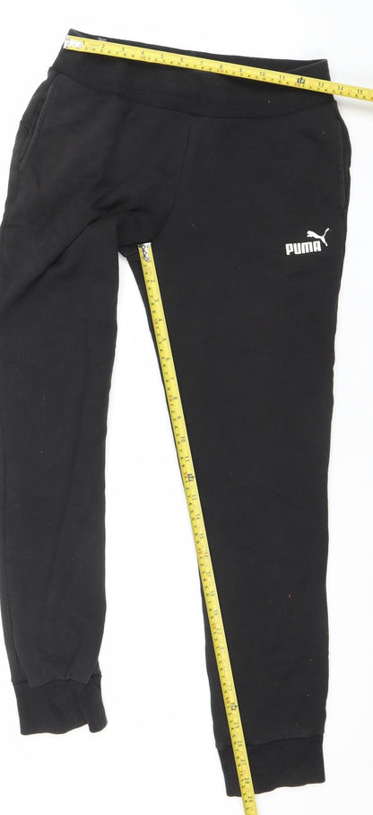 Puma Women Black Jogger Sweatpants Size 12 Cotton Blend
