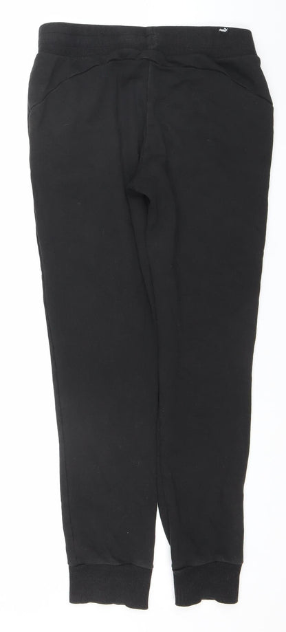 Puma Women Black Jogger Sweatpants Size 12 Cotton Blend