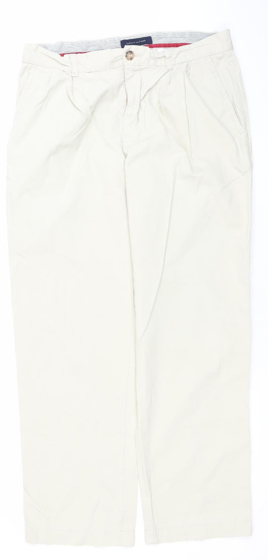 Tommy Hilfiger Men's Beige Chino Trousers 33x30 Regular Fit