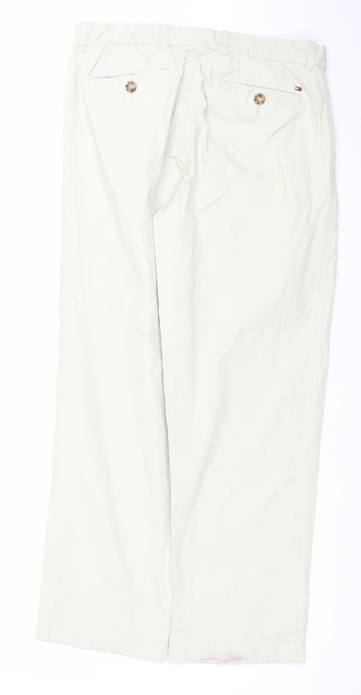 Tommy Hilfiger Men's Beige Chino Trousers 33x30 Regular Fit