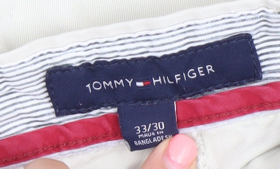 Tommy Hilfiger Men's Beige Chino Trousers 33x30 Regular Fit