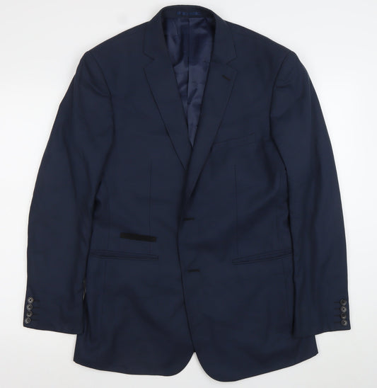 Voeut Men's Navy Blue Classic Fit Blazer UK 42R Polyester Rayon