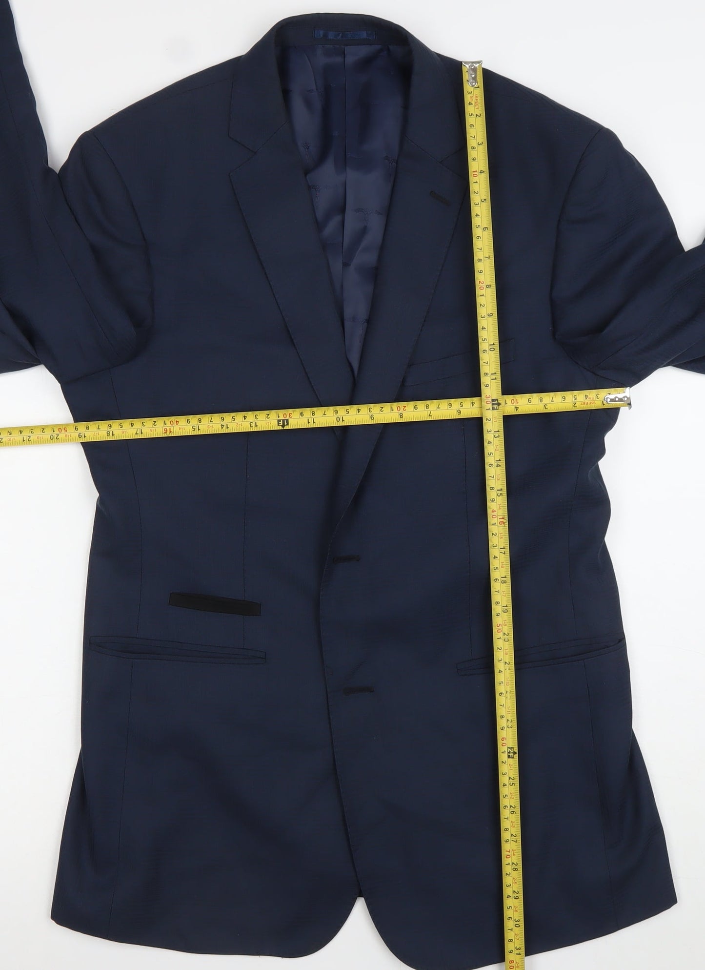 Voeut Men's Navy Blue Classic Fit Blazer UK 42R Polyester Rayon