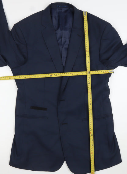 Voeut Men's Navy Blue Classic Fit Blazer UK 42R Polyester Rayon