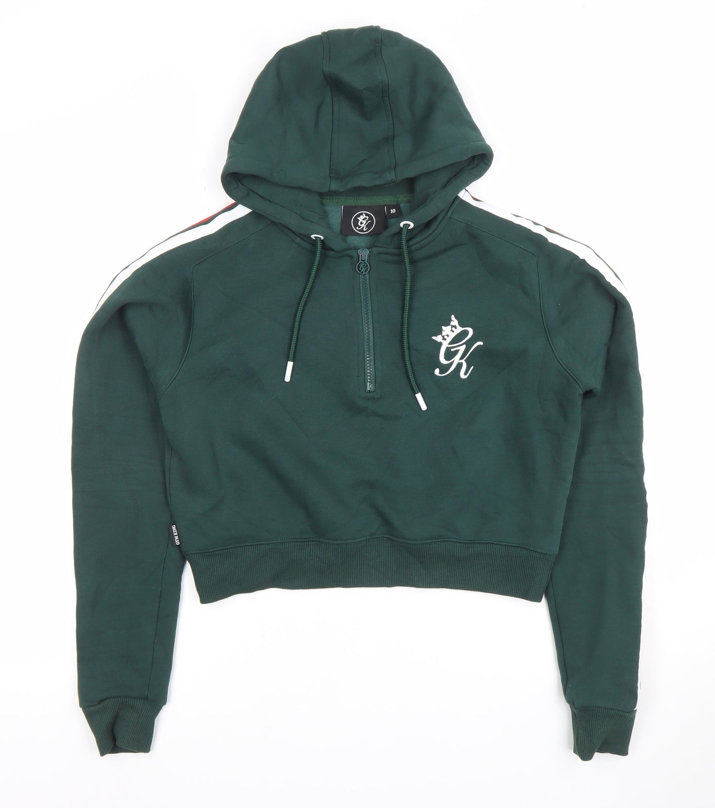 Gym King Womens Green 1/4 Zip Hoodie Size 10 Cotton Blend