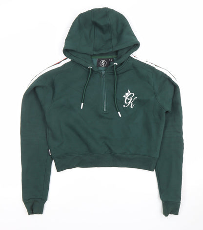 Gym King Womens Green 1/4 Zip Hoodie Size 10 Cotton Blend