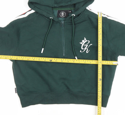 Gym King Womens Green 1/4 Zip Hoodie Size 10 Cotton Blend