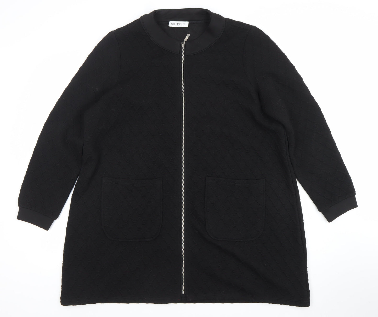 Gallery Women’s Black L Coatigan Zip Front Mid-Length Jacket