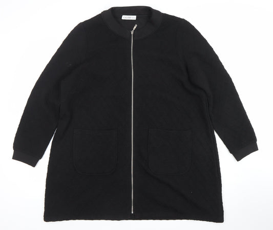 Gallery Women’s Black L Coatigan Zip Front Mid-Length Jacket