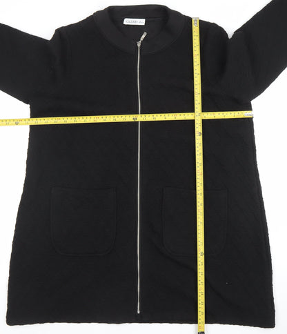 Gallery Women’s Black L Coatigan Zip Front Mid-Length Jacket