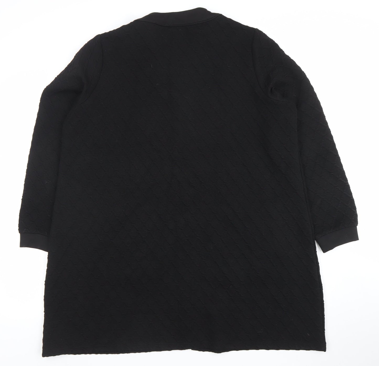 Gallery Women’s Black L Coatigan Zip Front Mid-Length Jacket