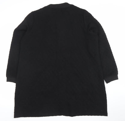 Gallery Women’s Black L Coatigan Zip Front Mid-Length Jacket
