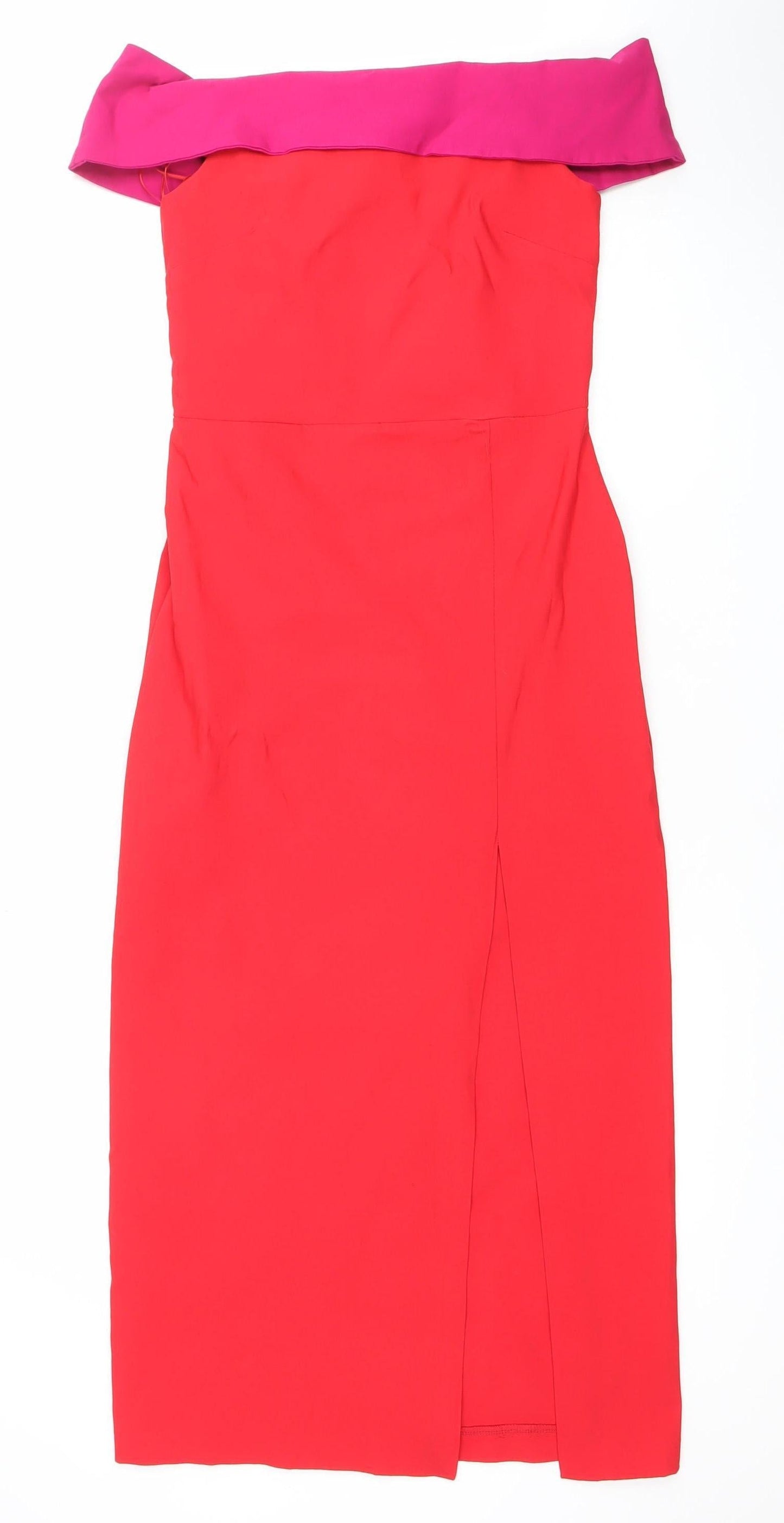 Vesper Womens Red Off Shoulder Bodycon Dress Size 10