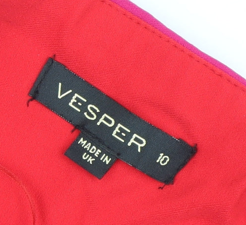 Vesper Womens Red Off Shoulder Bodycon Dress Size 10