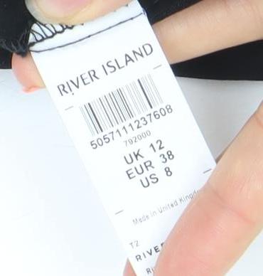 River Island Women’s Black Puff Sleeve Camisole Blouse Size 12