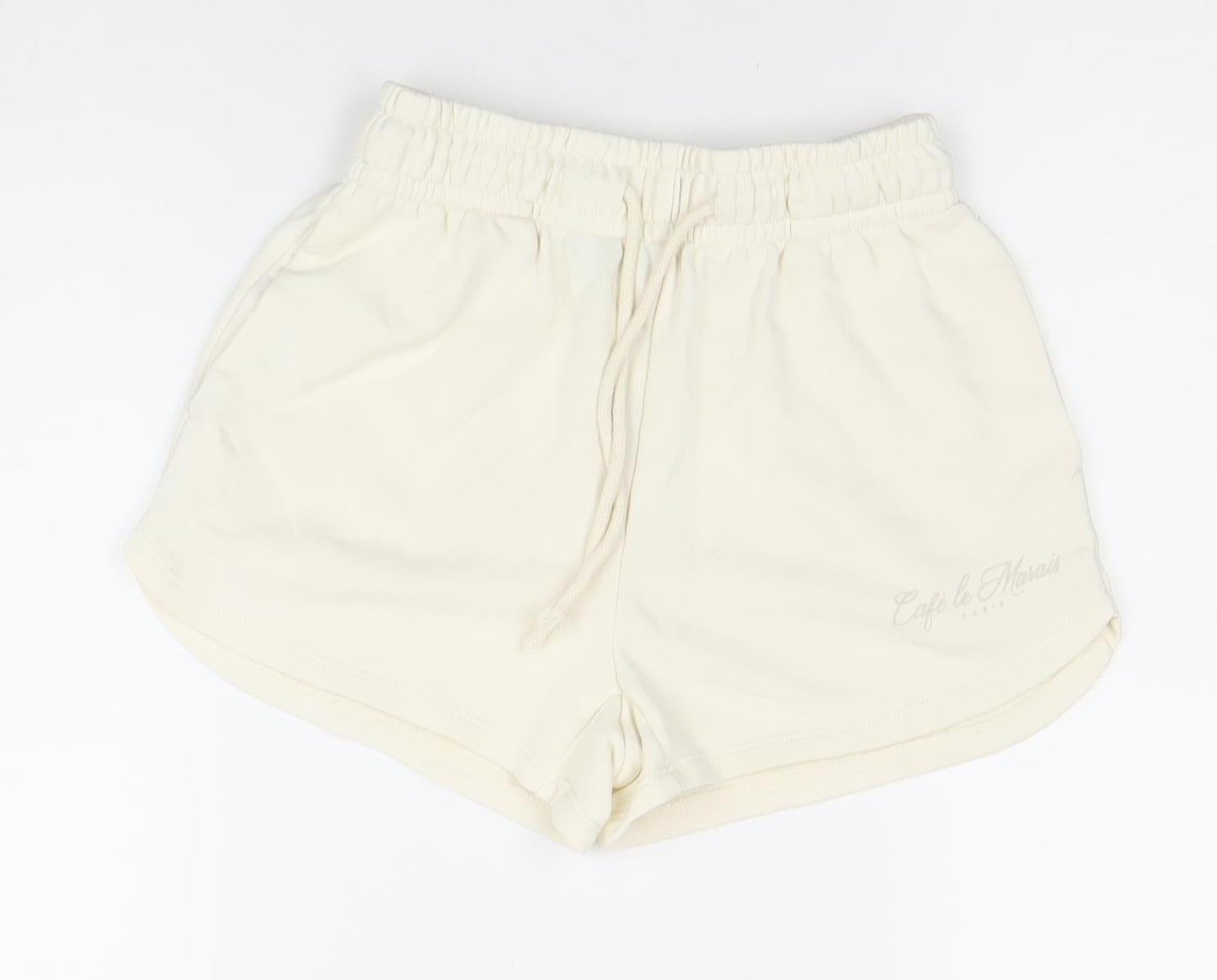 Dunnes Women Ivory Athletic Shorts XS Lightweight Jersey Activewear