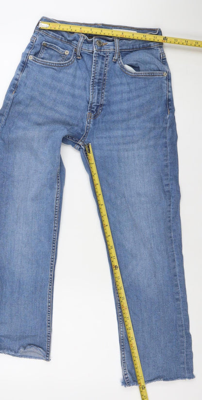 ZARA Women's Blue Straight Leg Jeans Size 6 Mid Rise Denim