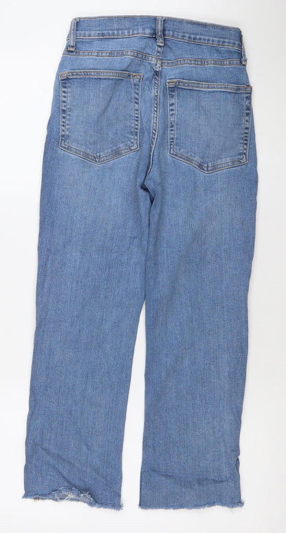 ZARA Women's Blue Straight Leg Jeans Size 6 Mid Rise Denim