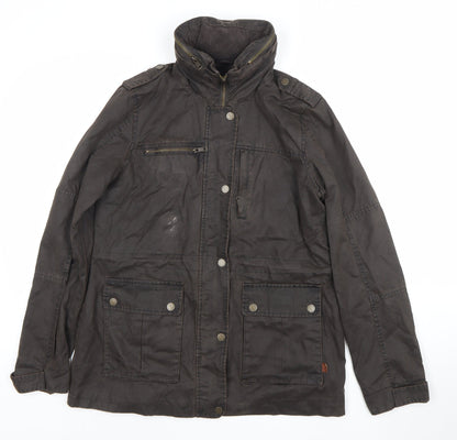 FatFace Women’s Brown Cotton Parka Jacket Size 12 Lined Outdoor Style