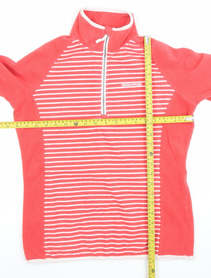 Craghoppers Women's Coral Pink 1/2 Zip Fleece Sweatshirt UK 10