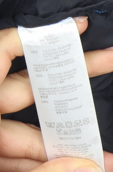 Timberland Boys Blue Hooded Puffer Jacket Size 7-8 Years Full Zip Lined