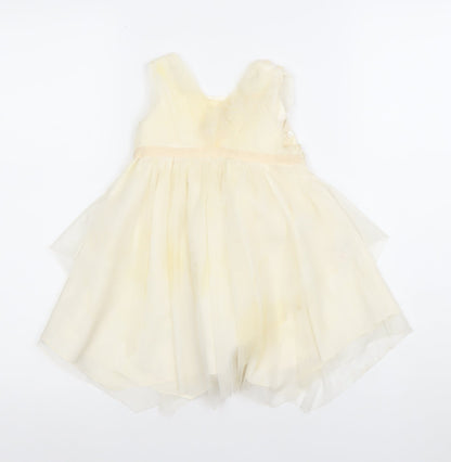Monsoon Girls Ivory Tutu Dress 12-18 Months Lined Party Wedding Dress