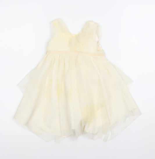 Monsoon Girls Ivory Tutu Dress 12-18 Months Lined Party Wedding Dress
