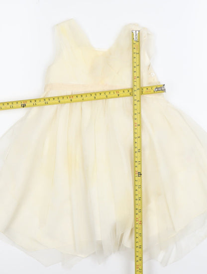 Monsoon Girls Ivory Tutu Dress 12-18 Months Lined Party Wedding Dress