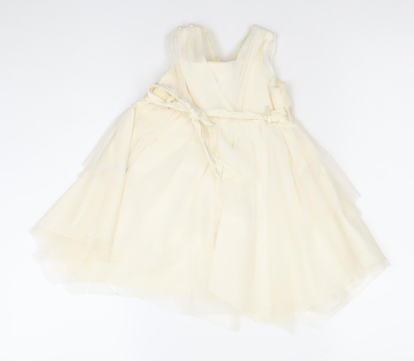 Monsoon Girls Ivory Tutu Dress 12-18 Months Lined Party Wedding Dress