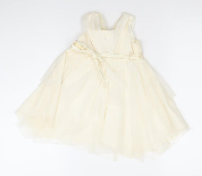Monsoon Girls Ivory Tutu Dress 12-18 Months Lined Party Wedding Dress