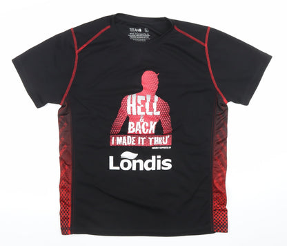 Titan Sports Men's Black Large Hell and Back Running T-Shirt