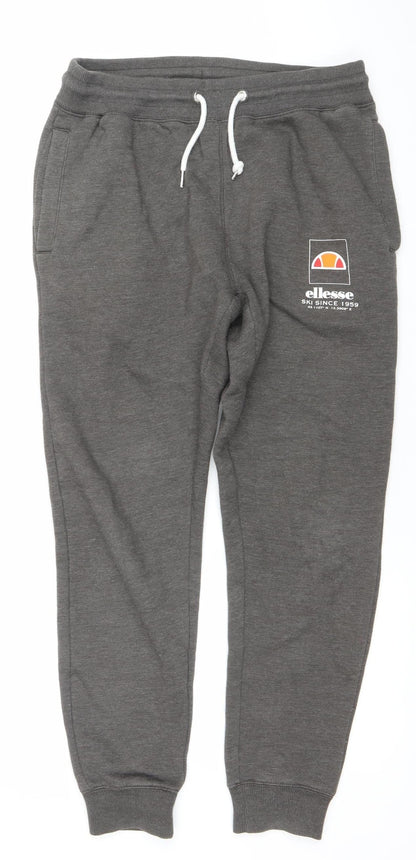 Ellesse Men's Grey Jogger Sweatpants S Regular Fit Activewear Trousers