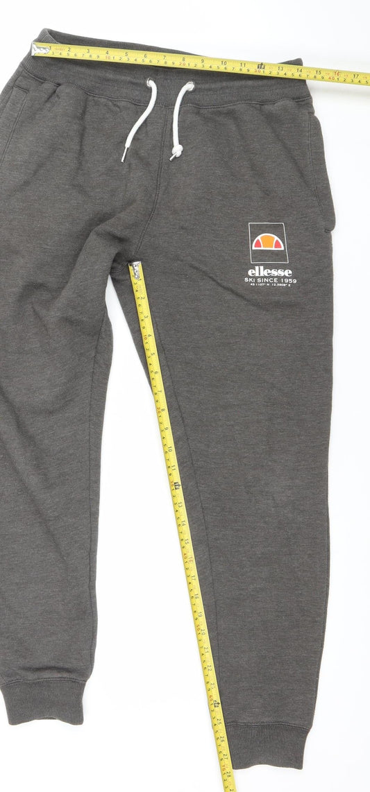 Ellesse Men's Grey Jogger Sweatpants S Regular Fit Activewear Trousers