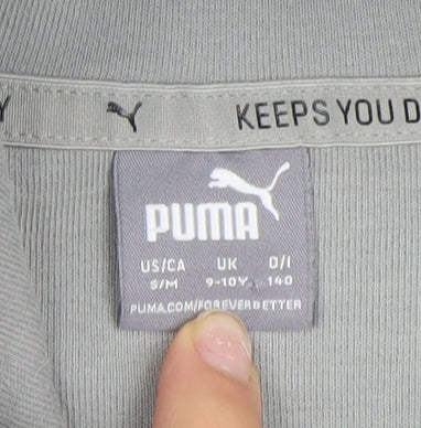 Puma Boys Grey Hoodie 9-10 Years Pullover Keeps You Dry Hooded Sweatshirt