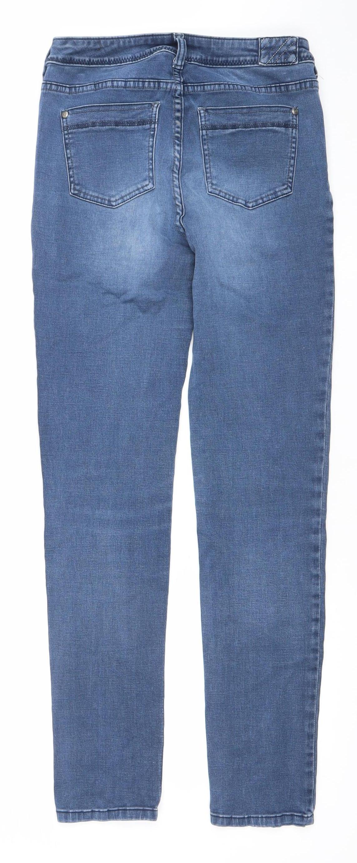 Street One Women's Blue High Rise Skinny Jeans Size 10 Slim Fit
