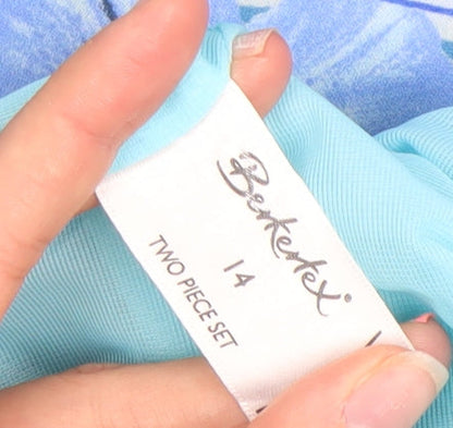 Berkertex Women’s Blue Floral Shift Dress Size 14 Sleeveless Summer