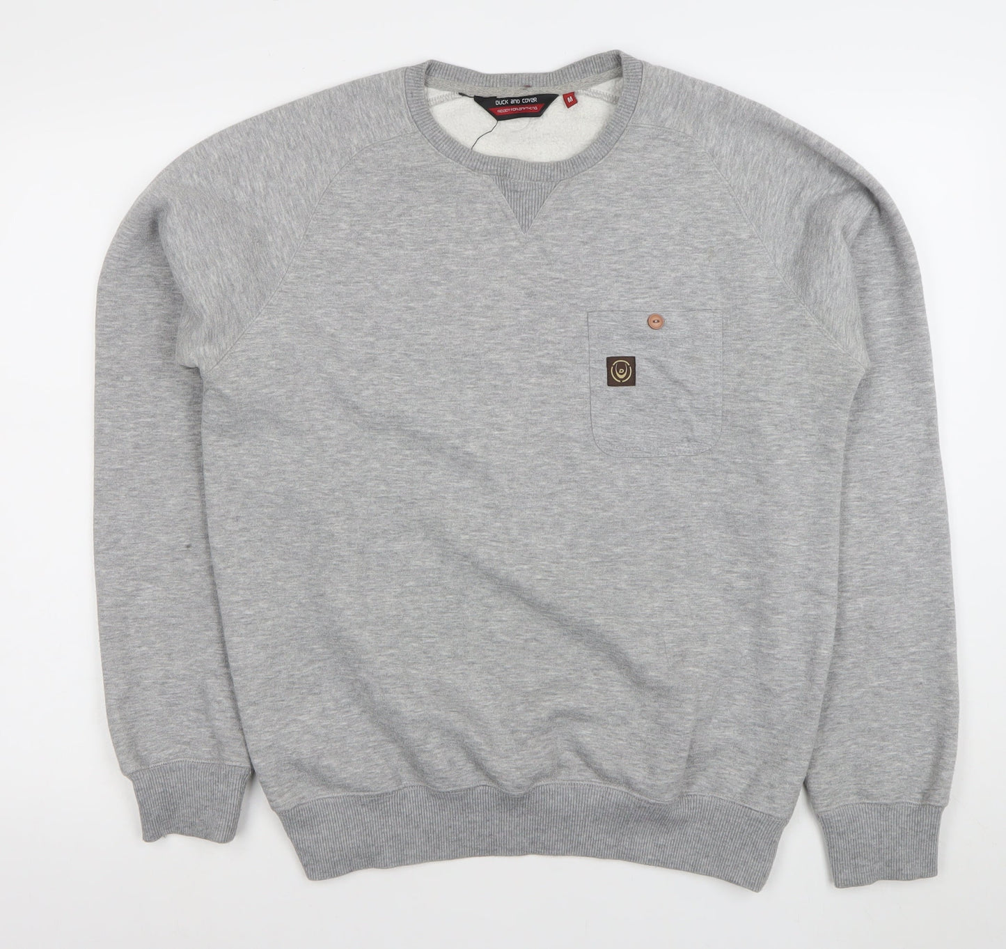 Duck and Cover Mens Grey Crew Neck Sweatshirt Size M Regular Fit