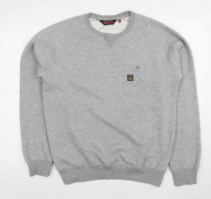 Duck and Cover Mens Grey Crew Neck Sweatshirt Size M Regular Fit