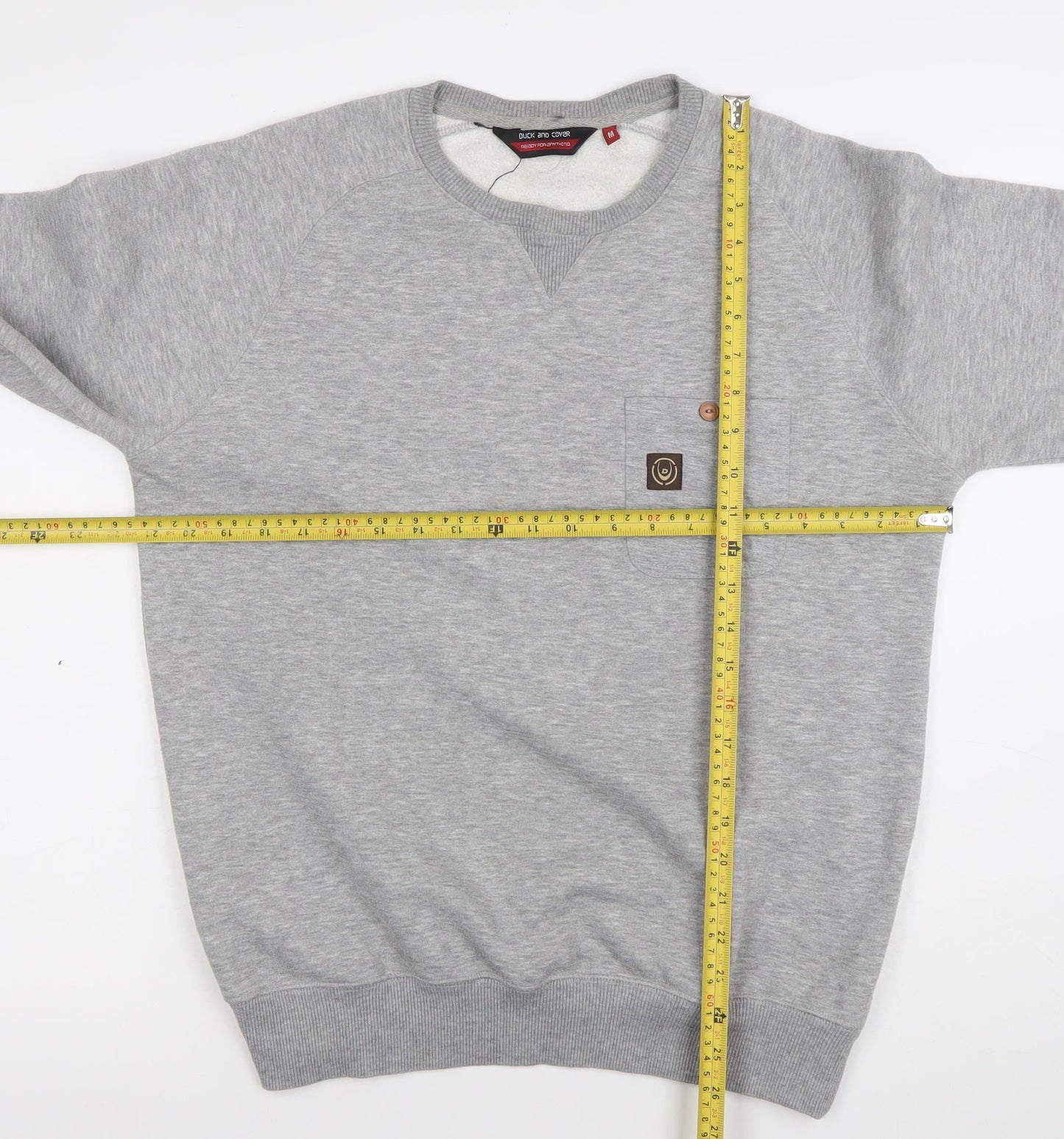Duck and Cover Mens Grey Crew Neck Sweatshirt Size M Regular Fit
