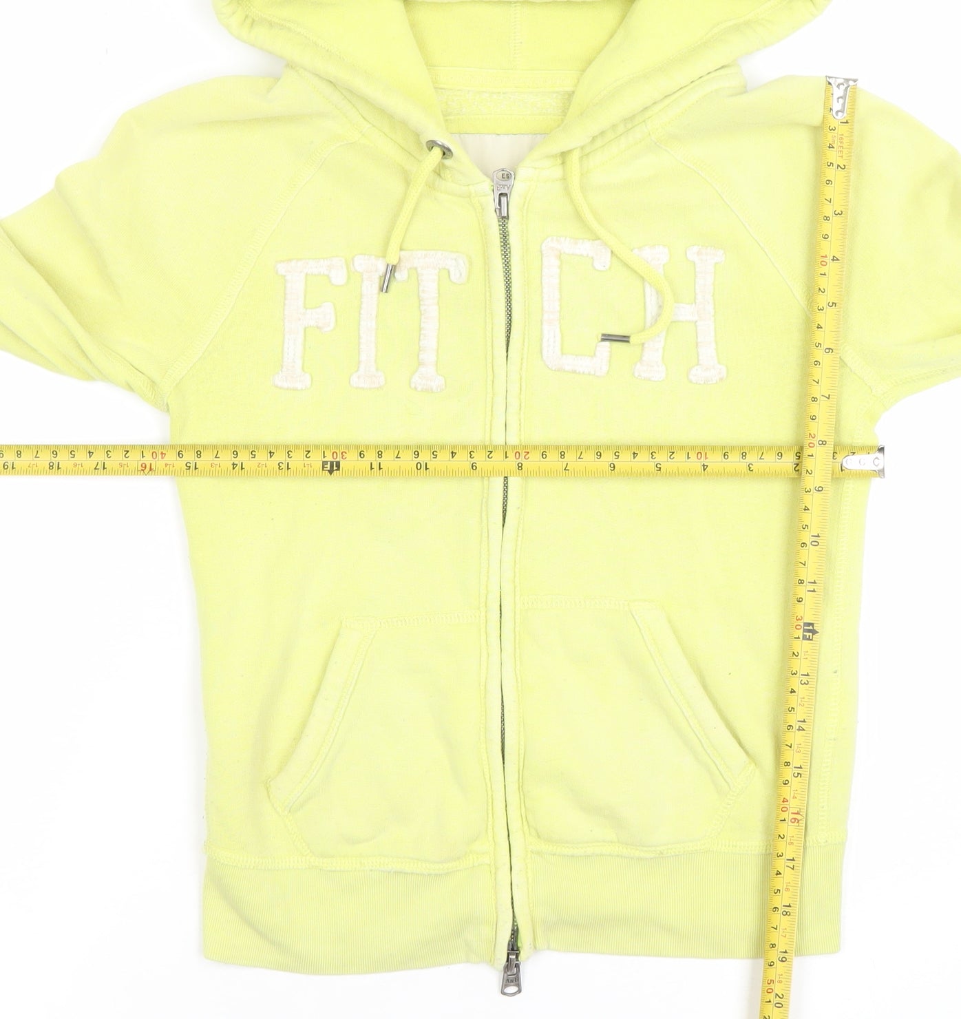 Abercrombie & Fitch Womens Yellow Full Zip Hoodie Size S Cotton Blend