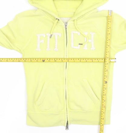 Abercrombie & Fitch Womens Yellow Full Zip Hoodie Size S Cotton Blend