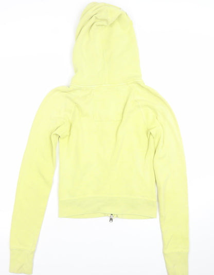 Abercrombie & Fitch Womens Yellow Full Zip Hoodie Size S Cotton Blend