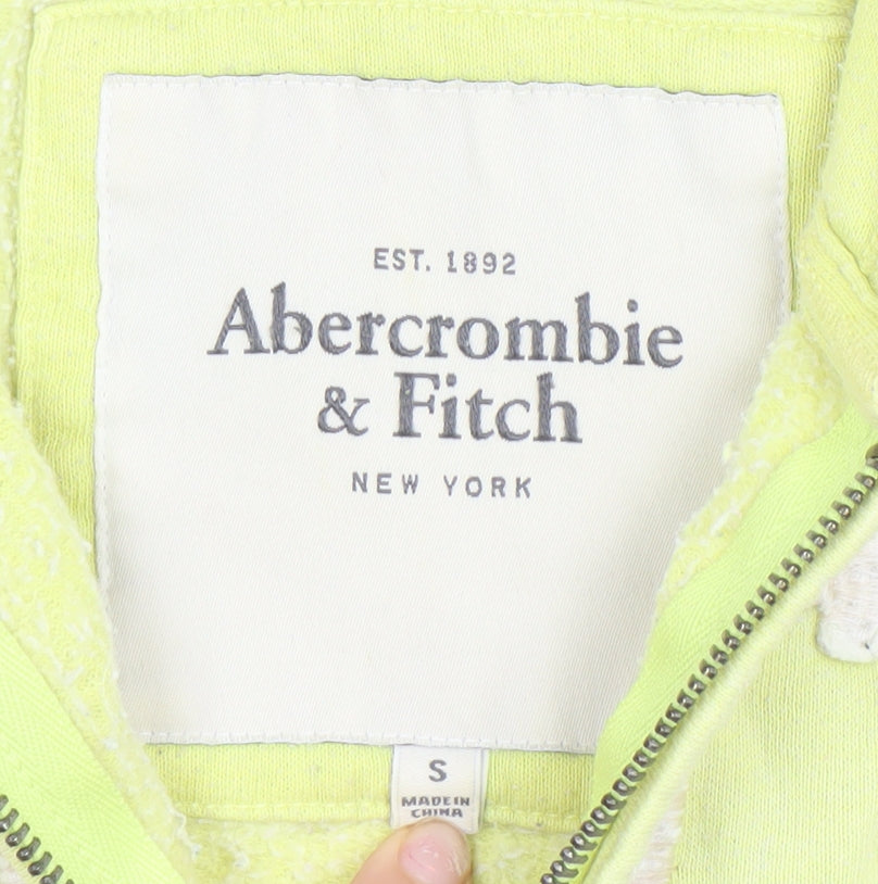 Abercrombie & Fitch Womens Yellow Full Zip Hoodie Size S Cotton Blend