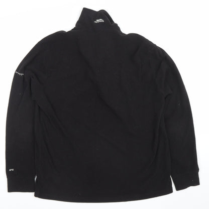 Trespass Men’s Black Fleece Sweatshirt Pullover 1/2 Zip Large Regular