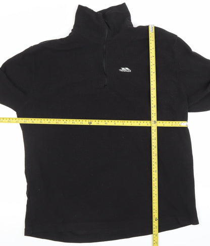 Trespass Men’s Black Fleece Sweatshirt Pullover 1/2 Zip Large Regular