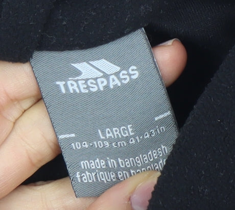 Trespass Men’s Black Fleece Sweatshirt Pullover 1/2 Zip Large Regular
