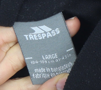 Trespass Men’s Black Fleece Sweatshirt Pullover 1/2 Zip Large Regular