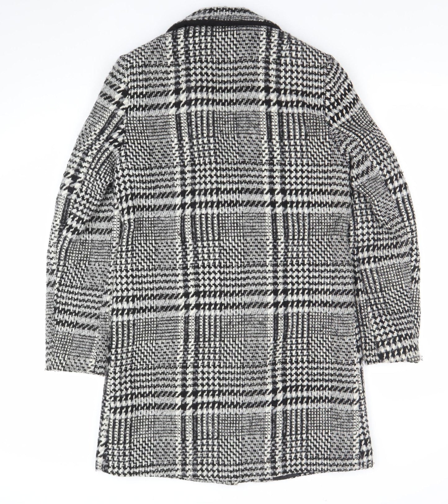 George Women’s Black Check Tweed Mid-Length Coat Size 10